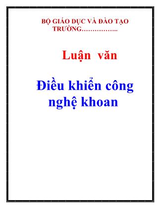 Luận văn Điều khiển công nghệ khoan