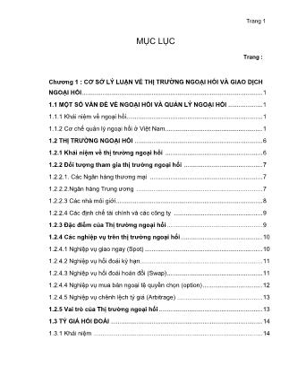 Luận văn Giải pháp nâng cao hiệu quả hoạt động kinh doanh ngoại tệ tại Ngân hàng Ngoại thương thành phố Cần Thơ