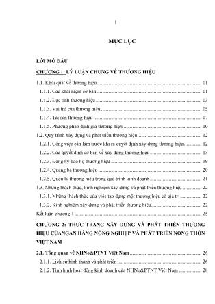 Luận văn Giải pháp phát triển bền vững thương hiệu Ngân hàng Nông nghiệp và Phát triển Nông thôn Việt Nam