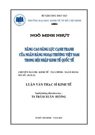 Luận văn Nâng cao năng lực cạnh tranh của Ngân hàng Ngoại thương Việt Nam