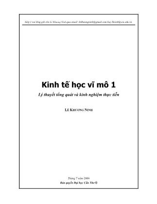 Lý thuyết tổng quát và kinh nghiệm thực tiễn Kinh tế học vĩ mô 1