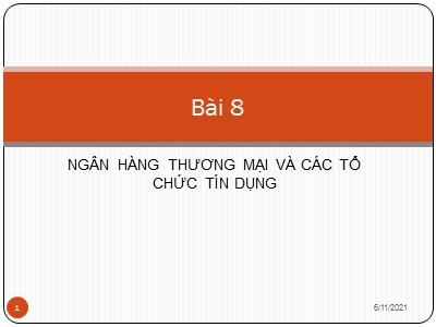 Ngân hàng thương mại và các tổ chức tín dụng