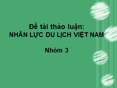 Nhân lực du lịch Việt Nam