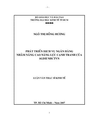 Phát triển dịch vụ ngân hàng nhằm nâng cao năng lực cạnh tranh của SGDII NHCTVN