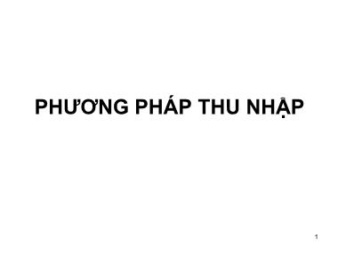 Phương pháp thu nhập