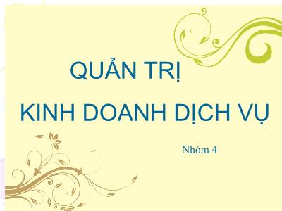 Quản trị kinh doanh dịch vụ