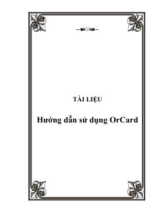 Tài liệu Hướng dẫn sử dụng OrCard