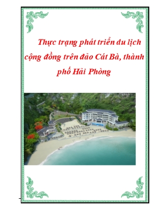 Thực trạng phát triển du lịch cộng đồng trên đảo Cát Bà, thành phố Hải Phòng