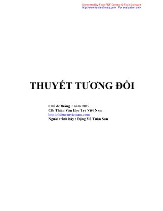 Thuyết tương đối - Đặng Vũ Tuấn Sơn