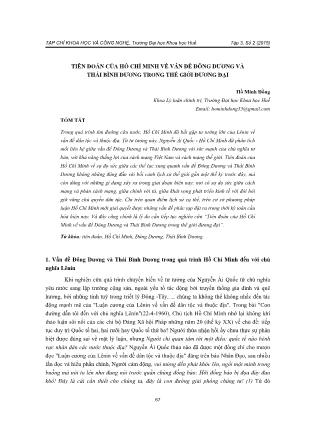 Tiên đoán của Hồ Chí Minh về vấn đề Đông Dương và Thái Bình Dương trong thế giới đương đại