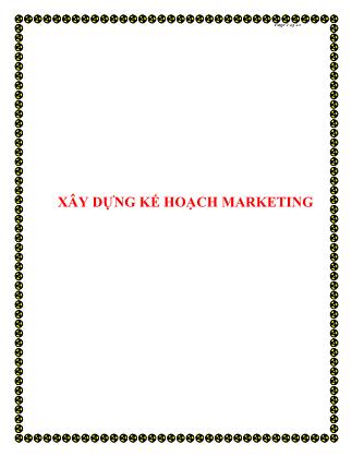 Xây dựng kế hoạch Marketing căn bản