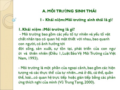 Ảnh hưởng của môi trường và dân số đối với xã hội