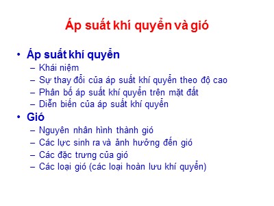 Áp suất khí quyển và gió