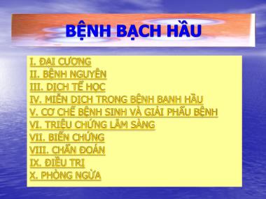 Bài giảng Bệnh bạch hầu