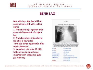 Bài giảng Bệnh lao - ThS. Nguyễn Phúc Học