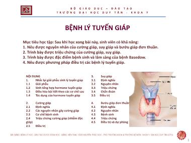 Bài giảng Bệnh lý tuyến giáp - ThS. Nguyễn Phúc Học