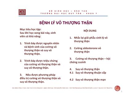 Bài giảng Bệnh lý vỏ thượng thận - ThS. Nguyễn Phúc Học