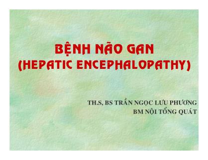 Bài giảng Bệnh não gan (Hepatic Encephalopathy) - TH.S Trần Ngọc Lưu Phương