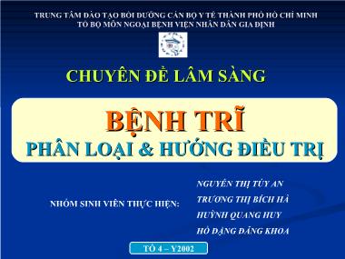 Bài giảng Bệnh trĩ phân loại & hướng điều trị