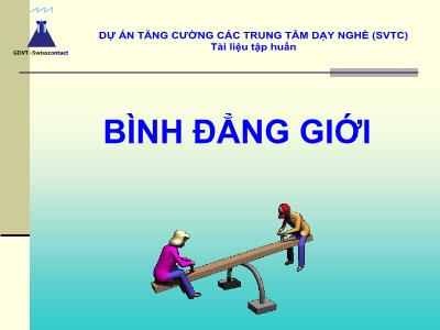 Bài giảng Bình đẳng giới