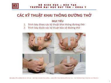 Bài giảng Các kỹ thuật khai thông đường thở - ThS. Nguyễn Phúc Học