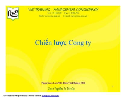 Bài giảng Chiến lược Công ty