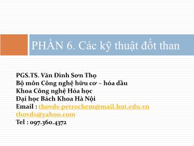 Bài giảng Công nghệ chuyển hóa than - Phần 6: Các kỹ thuật đốt than - Văn Đình Sơn Thọ