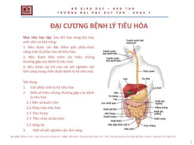 Bài giảng Đại cương bệnh lý tiêu hóa - ThS. Nguyễn Phúc Học