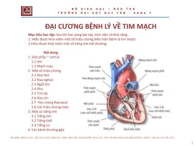 Bài giảng Đại cương bệnh lý về tim mạch - ThS. Nguyễn Phúc Học