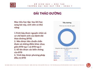 Bài giảng Đái tháo đường - ThS. Nguyễn Phúc Học