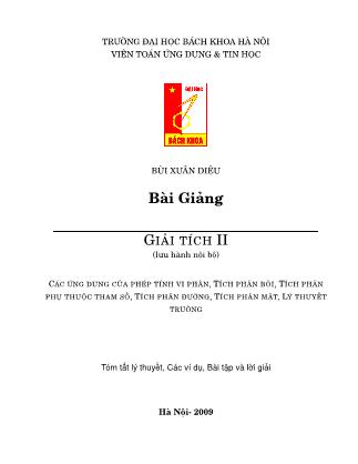 Bài giảng Giải tích II (Phần 1)