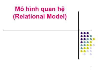 Bài giảng Hệ cơ sở dữ liệu: Mô hình quan hệ (Relational Model)