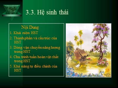 Bài giảng Hệ sinh thái