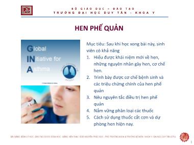 Bài giảng Hen phế quản - ThS. Nguyễn Phúc Học