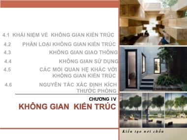 Bài giảng Kiến trúc 1 - Chương IV: Không gian kiến trúc - Dương Minh Phát