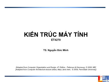 Bài giảng Kiến trúc máy tính - Chương 3: Bộ xử lý-Processor - TS. Nguyễn Đức Minh