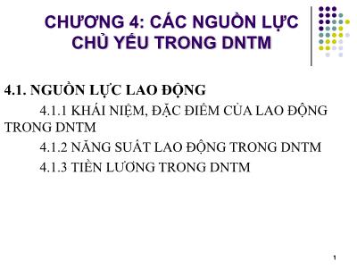 Bài giảng Kinh tế doanh nghiệp thương mại - Chương 4: Các nguồn lực chủ yếu trong doanh nghiệp thương mại