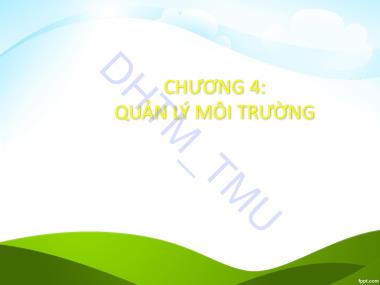 Bài giảng Kinh tế môi trường (Environmental Economics) - Chương 4: Quản lý môi trường