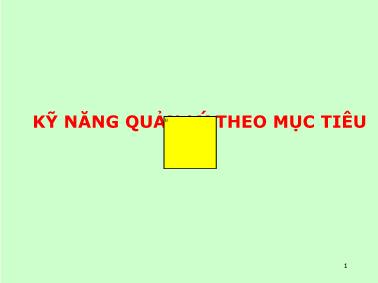 Bài giảng Kỹ năng quản lý theo mục tiêu