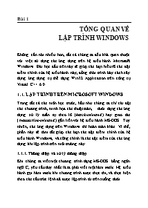 Bài giảng Lập trình Windows - Bài 1: Tổng quan lập trình Windows