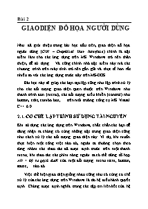 Bài giảng Lập trình Windows - Bài 2: Giao diện đồ họa người dùng