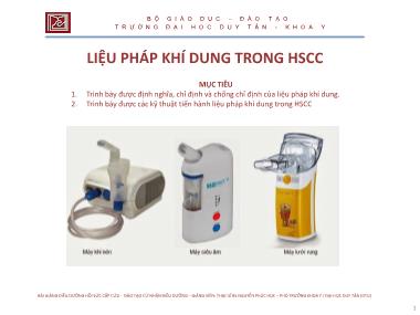 Bài giảng Liệu pháp khí dung trong HSCC - ThS. Nguyễn Phúc Học