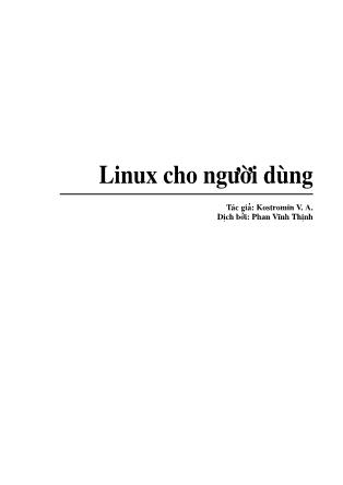 Bài giảng Linux cho người dùng - Phan Vĩnh Thịnh