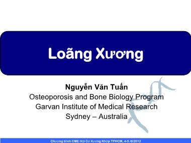 Bài giảng Loãng xương - Nguyễn Văn Tuấn