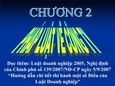 Bài giảng Luật doanh nghiệp - Chương 2: Pháp luật về công ty