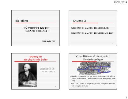 Bài giảng Lý thuyết đồ thị (Graph Theory) - Chương 2: Đường đi và chu trình Euler, Hamilton - Trần Quốc Việt