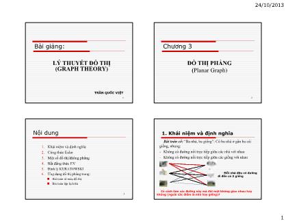 Bài giảng Lý thuyết đồ thị (Graph Theory) - Chương 3: Đồ thị phẳng (Planar Graph) - Trần Quốc Việt