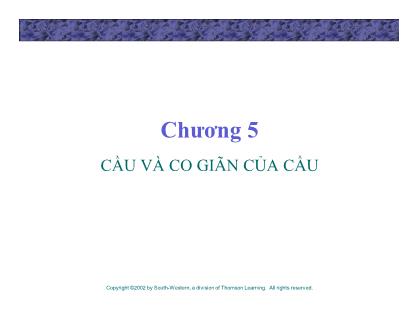 Bài giảng Lý thuyết kinh tế học vi mô - Chương 5: Cầu và co giãn của cầu - Đinh Thiện Đức