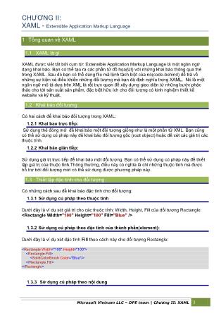 Bài giảng Mạng Silverlight - Chương 2: XAML - Extensible Application Markup Language
