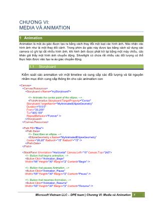 Bài giảng Mạng Silverlight - Chương 6: Media và Animation